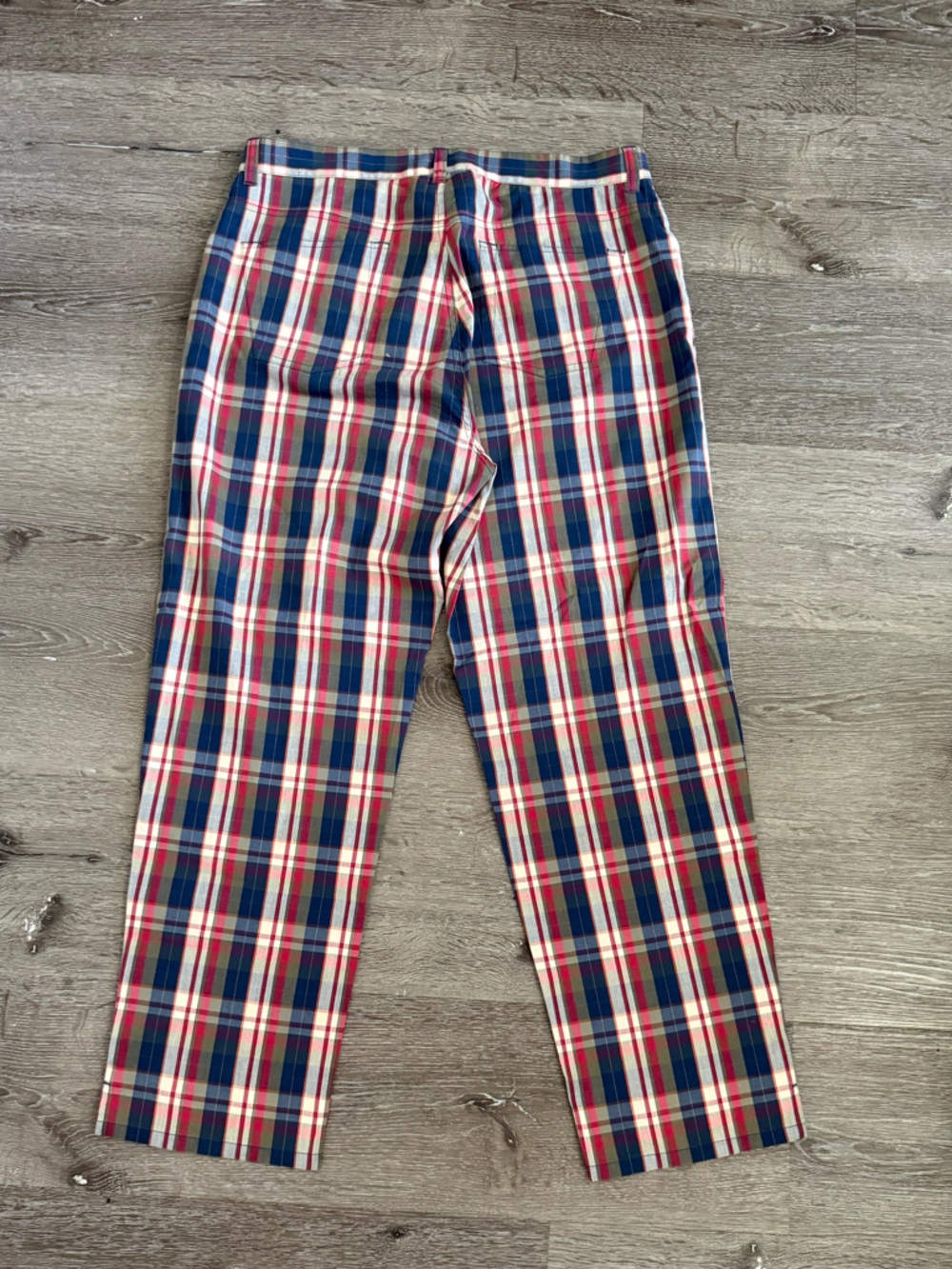 Lauren Ralph Lauren Womens Size 12 Blue Red Plaid Cropped Pants Capris - Picture 2 of 7